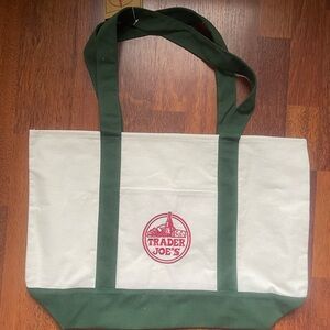 Trader Joe's Green Canvas Tote Bag